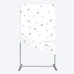 Aperturee - Aperturee Pink Sweet Heart Girls Birthday Rectangle Backdrop