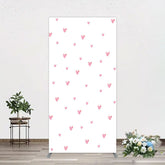 Aperturee - Aperturee Pink Sweet Heart Girls Birthday Rectangle Backdrop