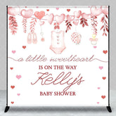 Aperturee - Aperturee Pink Sweetheart Custom Name Baby Shower Backdrop