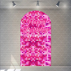 Aperturee - Aperturee Pink Twinkle Little Star Arch Backdrop for Girl Baby Shower Birthday Party Decorations Polyester Fabric Wall Decor