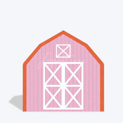 Aperturee - Aperturee Pink White Farm Barn Door Arch Party Decor Backdrop