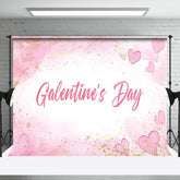 Aperturee - Aperturee Pink White Heart Gold Glitter Galentines Day Backdrop