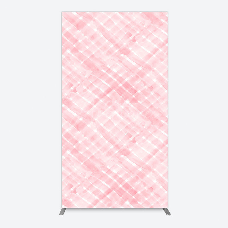 Aperturee - Aperturee Pink White Watercolor Birthday Rectangle Backdrop For Girl