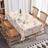 Aperturee - Aperturee Pink Wildflower Rectangle Tablecloth Small Yellow Blue Daisy Floral Pattern Cover Spring Cottagecore Decor