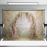 Aperturee - Aperturee Pink Wisteria Floral Arch Backdrop Spring Garden Photo Prop Enchanted Wedding Bridal Shower Decor