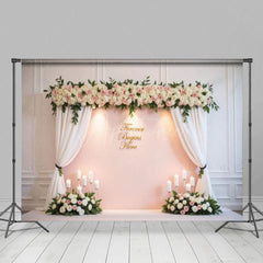 Aperturee - Aperturee Pinky Focal Floral Arch Candles Wedding Backdrop