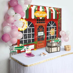 Aperturee - Aperturee Pizzeria Shop Birthday Backdrop Italian Pizza Restaurant Cooking Theme Party Photo Booth Props