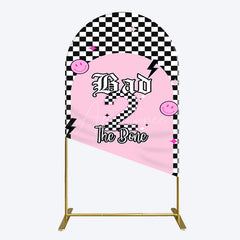 Aperturee - Aperturee Plaid Bad 2 The Bone Pink Birthday Arch Backdrop