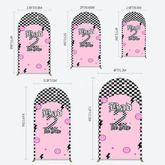 Aperturee - Aperturee Plaid Bad 2 The Bone Pink Birthday Arch Backdrop