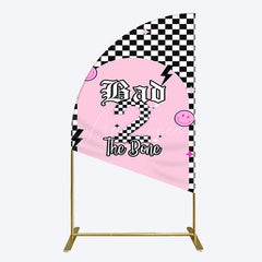 Aperturee - Aperturee Plaid Bad 2 The Bone Pink Birthday Half Moon Arch Backdrop