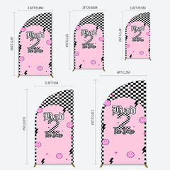 Aperturee - Aperturee Plaid Bad 2 The Bone Pink Birthday Half Moon Arch Backdrop