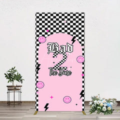 Aperturee - Aperturee Plaid Bad 2 The Bone Pink Birthday Rectangle Backdrop