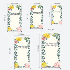 Aperturee - Aperturee Plant Floral Main Squeeze Lemon Wedding Rectangle Backdrop