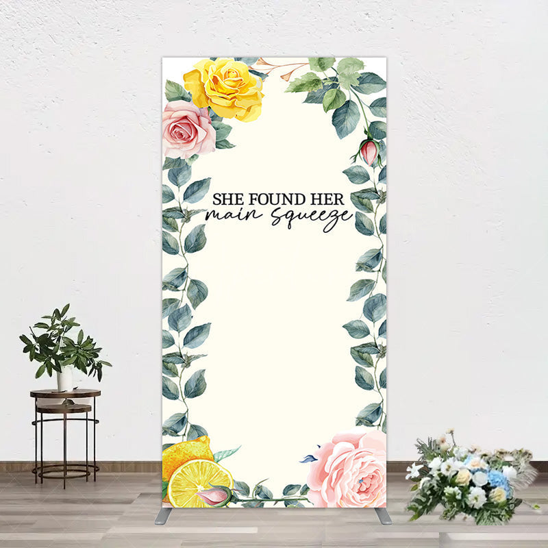 Aperturee - Aperturee Plant Floral Main Squeeze Lemon Wedding Rectangle Backdrop