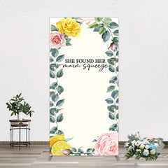 Aperturee - Aperturee Plant Floral Main Squeeze Lemon Wedding Rectangle Backdrop