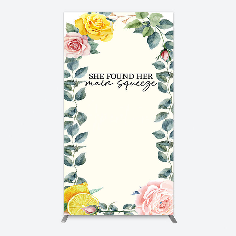 Aperturee - Aperturee Plant Floral Main Squeeze Lemon Wedding Rectangle Backdrop