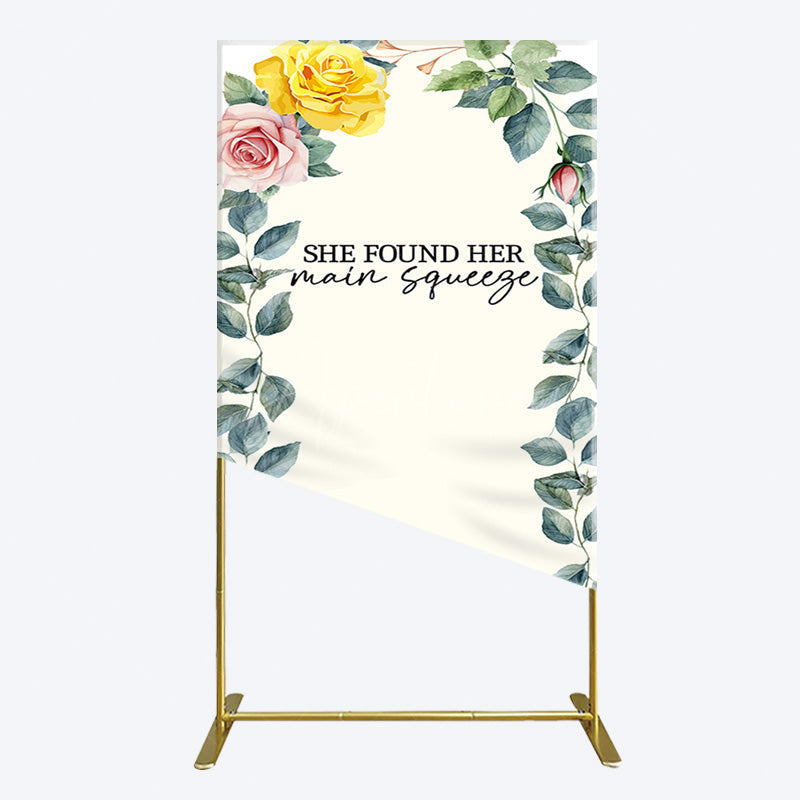 Aperturee - Aperturee Plant Floral Main Squeeze Lemon Wedding Rectangle Backdrop