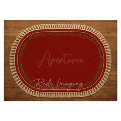 Aperturee - Aperturee Plant Oval Rug Tassels Rubber Floor Mat For Photo