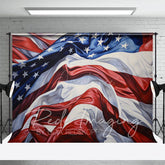 Aperturee - Aperturee Pleated American Flag Independence Day Photo Backdrop