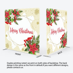 Aperturee - Aperturee Poinsettia Gold Ice Crystals Merry Christmas Backdrop