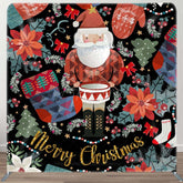 Aperturee - Aperturee Poinsettia Santa Claus Christmas Pillow Case Backdrop