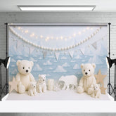 Aperturee - Aperturee Polar Bear Glacier White Pearl Cake Smash Backdrop