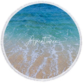 Aperturee - Aperturee Poolside Relaxation Colorful Summer Round Beach Towel