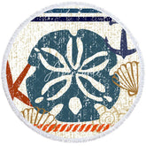 Aperturee - Aperturee Poolside Relaxation Oceanic Motif Round Beach Towel