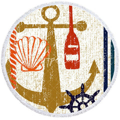 Aperturee - Aperturee Poolside Scene Oceanic Summer Vibe Round Beach Towel