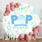 Aperturee - Aperturee Pop On Bubbly Good Time Round Baby Shower Backdrop