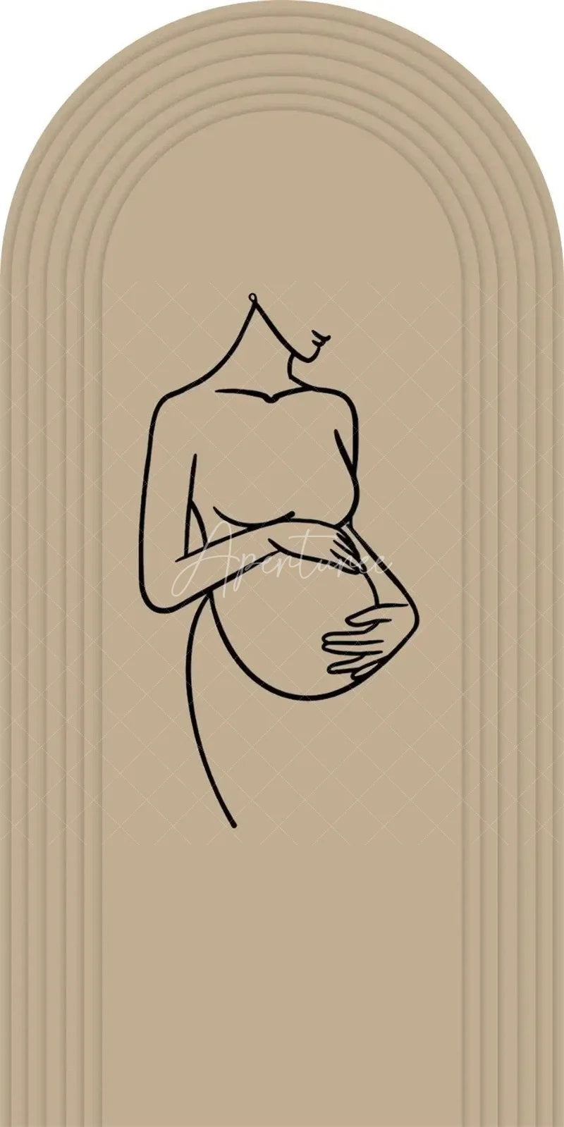 Aperturee - Aperturee Pregnancy Silhouette Boho Backdrop Elegant Expected Parents Baby Shower Arch Gender Neutral Maternity Photo Booth