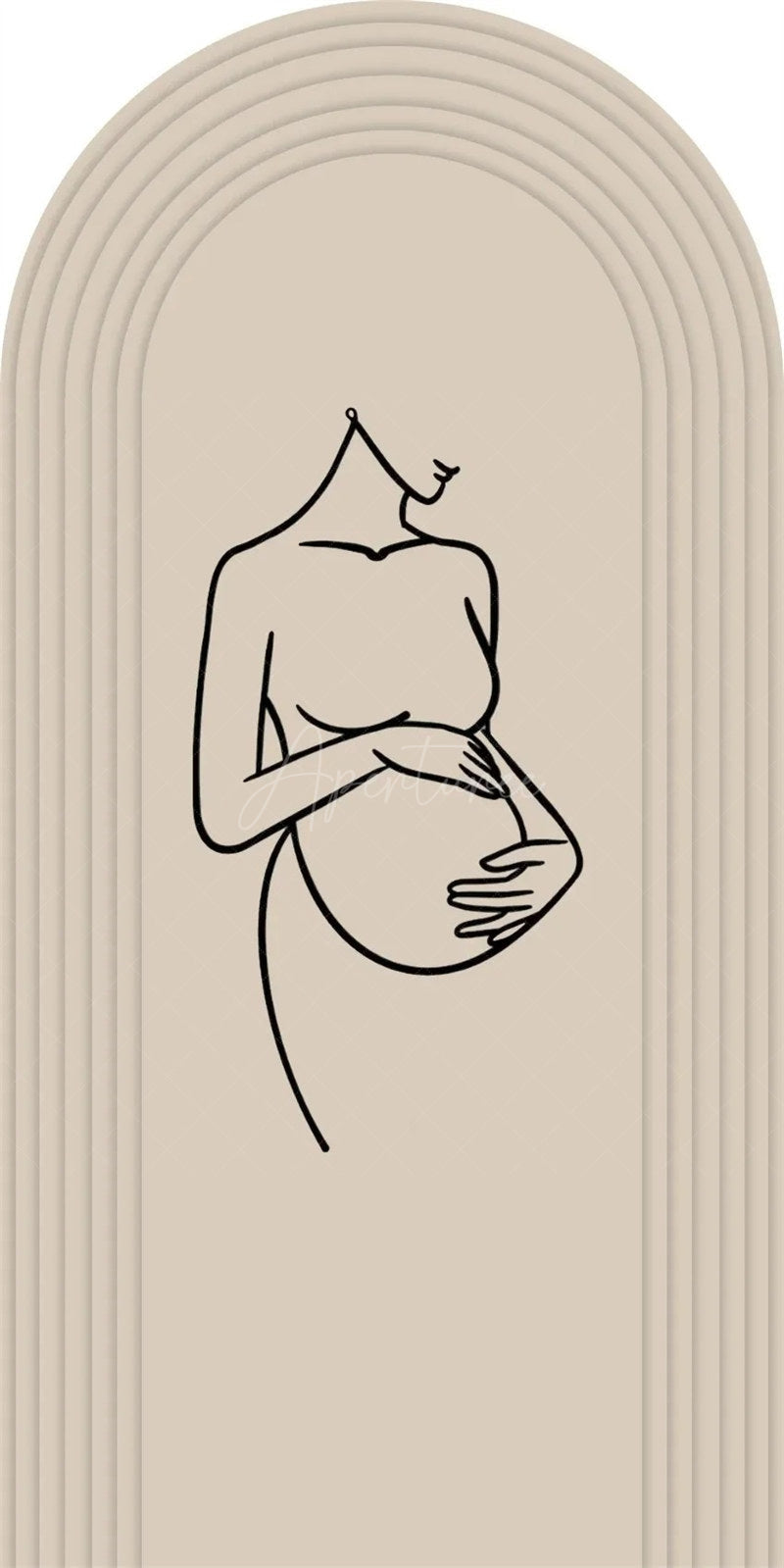 Aperturee - Aperturee Pregnancy Silhouette Boho Backdrop Elegant Expected Parents Baby Shower Arch Gender Neutral Maternity Photo Booth