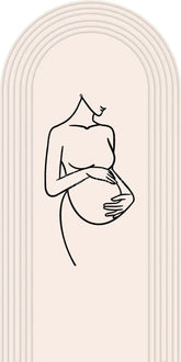 Aperturee - Aperturee Pregnancy Silhouette Boho Backdrop Elegant Expected Parents Baby Shower Arch Gender Neutral Maternity Photo Booth