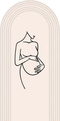 Aperturee - Aperturee Pregnancy Silhouette Boho Backdrop Elegant Expected Parents Baby Shower Arch Gender Neutral Maternity Photo Booth