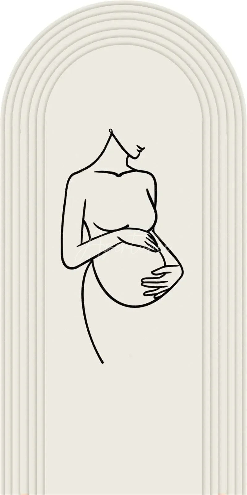 Aperturee - Aperturee Pregnancy Silhouette Boho Backdrop Elegant Expected Parents Baby Shower Arch Gender Neutral Maternity Photo Booth
