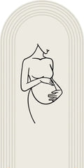 Aperturee - Aperturee Pregnancy Silhouette Boho Backdrop Elegant Expected Parents Baby Shower Arch Gender Neutral Maternity Photo Booth