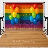 Aperturee - Aperturee Pride Month Colored Balloon Wood Combo Set Backdrop