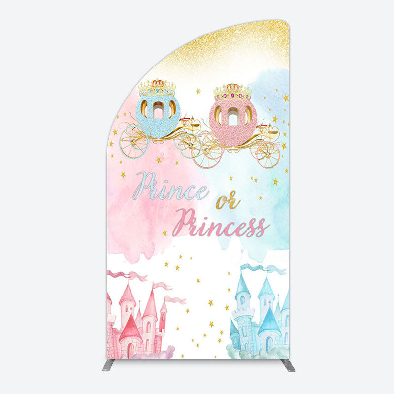 Aperturee - Aperturee Prince Or Princess Castle Baby Shower Half Moon Arch Backdrop