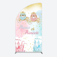 Aperturee - Aperturee Prince Or Princess Castle Baby Shower Half Moon Arch Backdrop