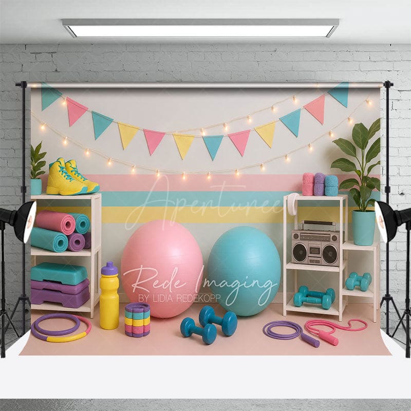 Aperturee - Aperturee Private Gym Setup Sweet Fresh Cake Smash Backdrop