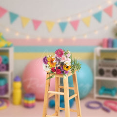 Aperturee - Aperturee Private Gym Setup Sweet Fresh Cake Smash Backdrop