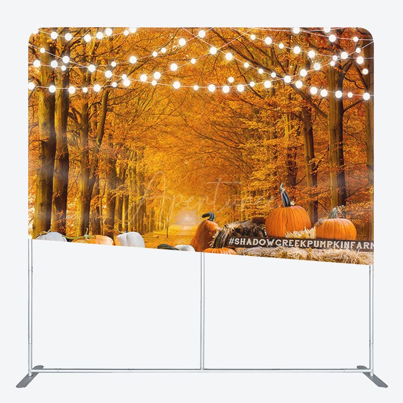 Aperturee - Aperturee Pumpkin And Leaves Fabric Backdrop Cover for Autumn