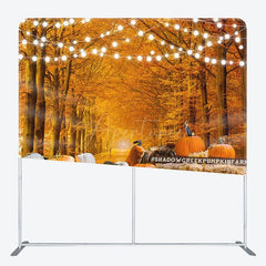 Aperturee - Aperturee Pumpkin And Leaves Fabric Backdrop Cover for Autumn