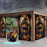 Aperturee - Aperturee Pumpkin Manor Waterproof Printed Outdoor Curtains