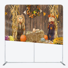 Aperturee - Aperturee Pumpkin Muppet Man Fabric Backdrop Cover for Halloween