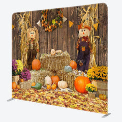 Aperturee - Aperturee Pumpkin Muppet Man Fabric Backdrop Cover for Halloween