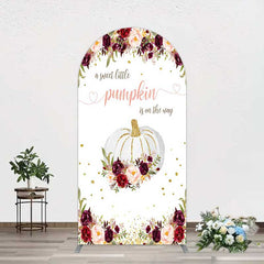 Aperturee Aperturee Pumpkin On The Way Floral Baby Shower Arch Backdrop