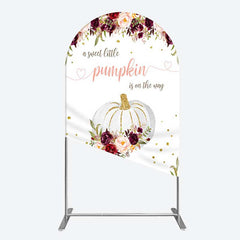 Aperturee Aperturee Pumpkin On The Way Floral Baby Shower Arch Backdrop