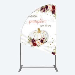Aperturee Aperturee Pumpkin On The Way Floral Baby Shower Half Moon Arch Backdrop