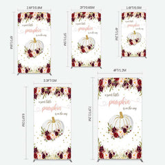 Aperturee Aperturee Pumpkin On The Way Floral Baby Shower Rectangle Backdrop